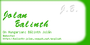 jolan balinth business card